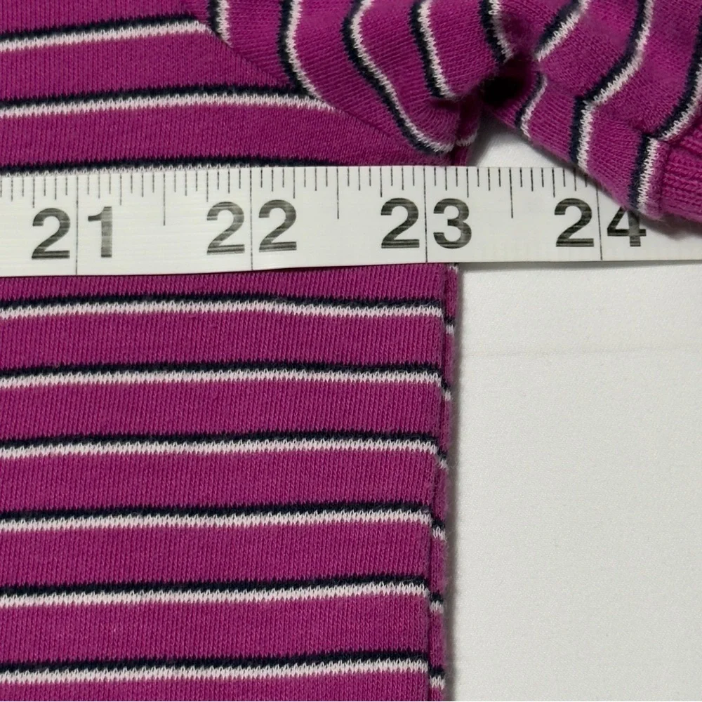 Polo Ralph Lauren Dark Pink & White Striped Polo Shirt‎ Size L Excellent